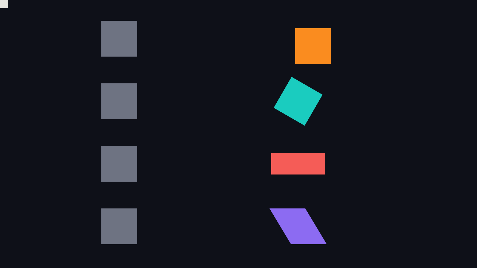 The same four transforms, Apple render